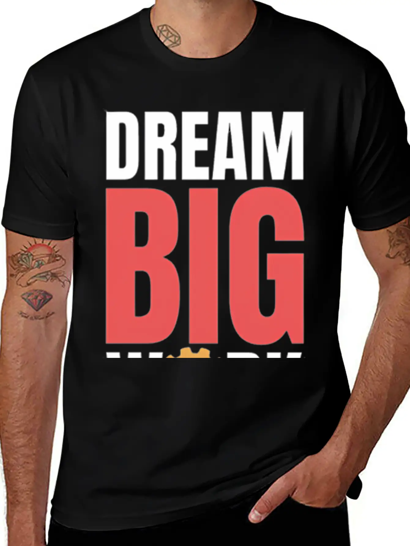 Dream Big Work Hard Stylish Everyday T-Shirt – Unisex Basic Cotton Tee