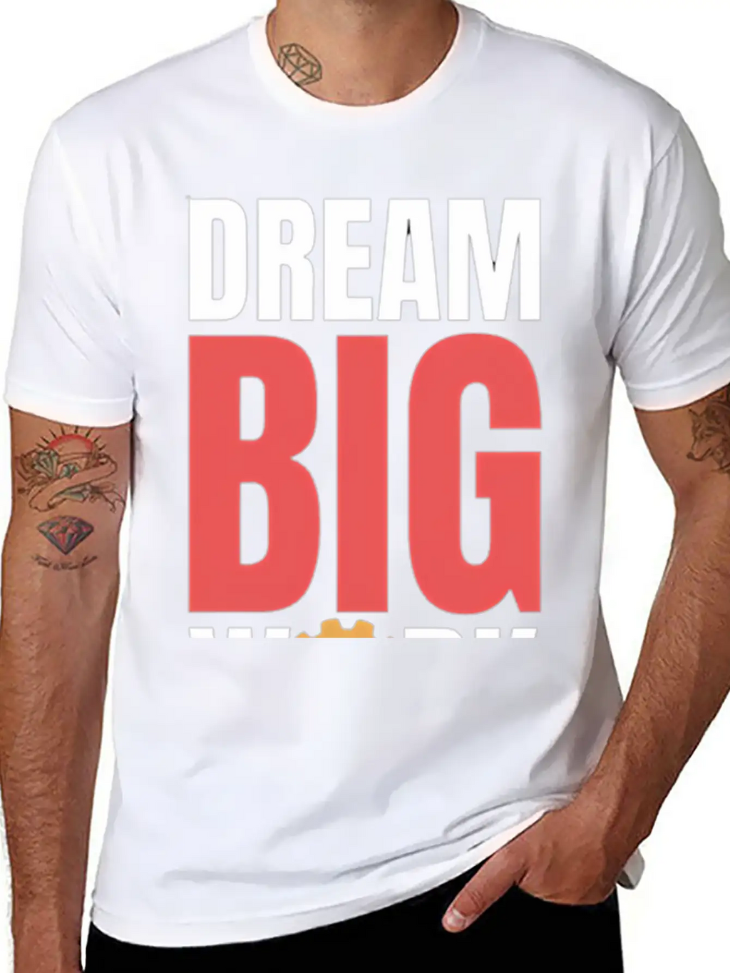 Dream Big Work Hard Stylish Everyday T-Shirt – Unisex Basic Cotton Tee