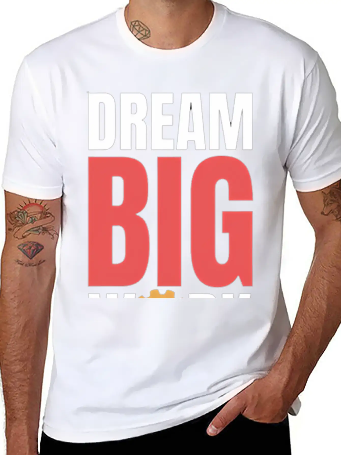 Dream Big Work Hard Stylish Everyday T-Shirt – Unisex Basic Cotton Tee