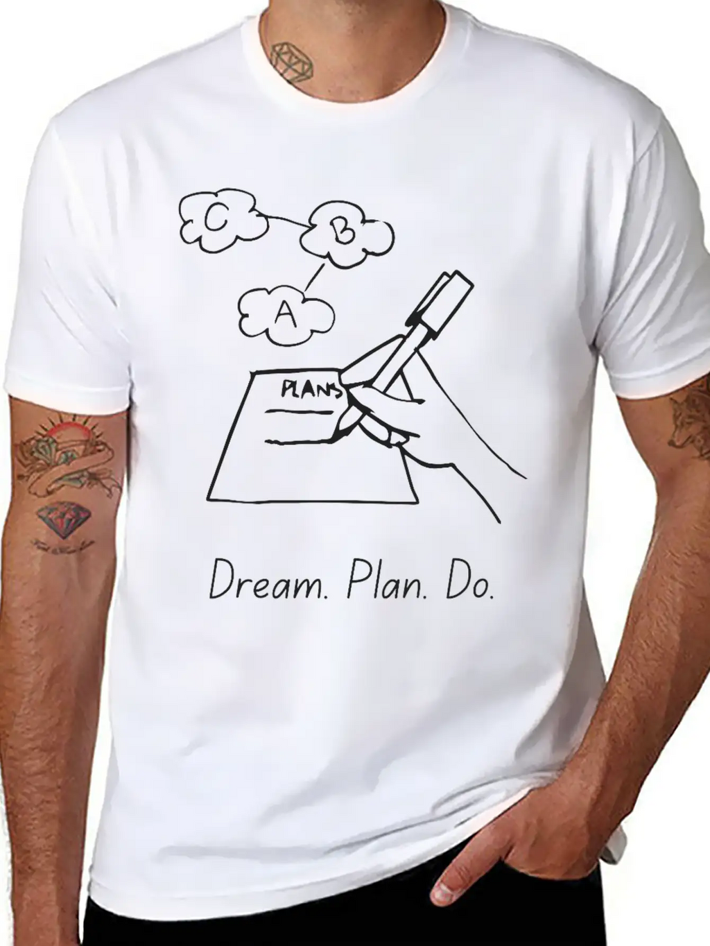Dream Plan Do – Action Steps Tee Casual Graphic T-Shirt – Simple And Comfortable Daily Wear