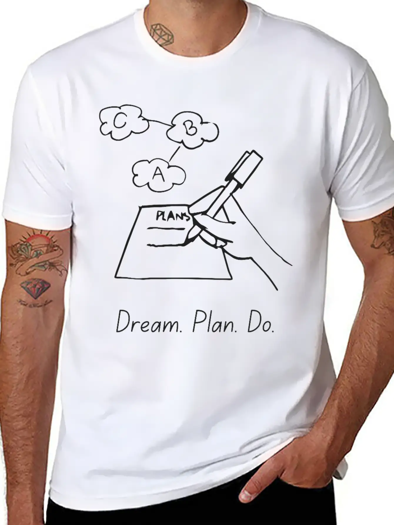 Dream Plan Do – Action Steps Tee Casual Graphic T-Shirt – Simple And Comfortable Daily Wear