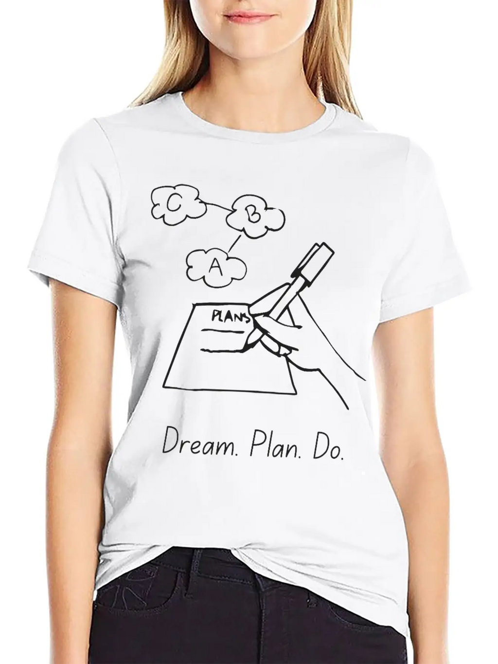 Dream Plan Do – Action Steps Tee Casual Graphic T-Shirt – Simple And Comfortable Daily Wear