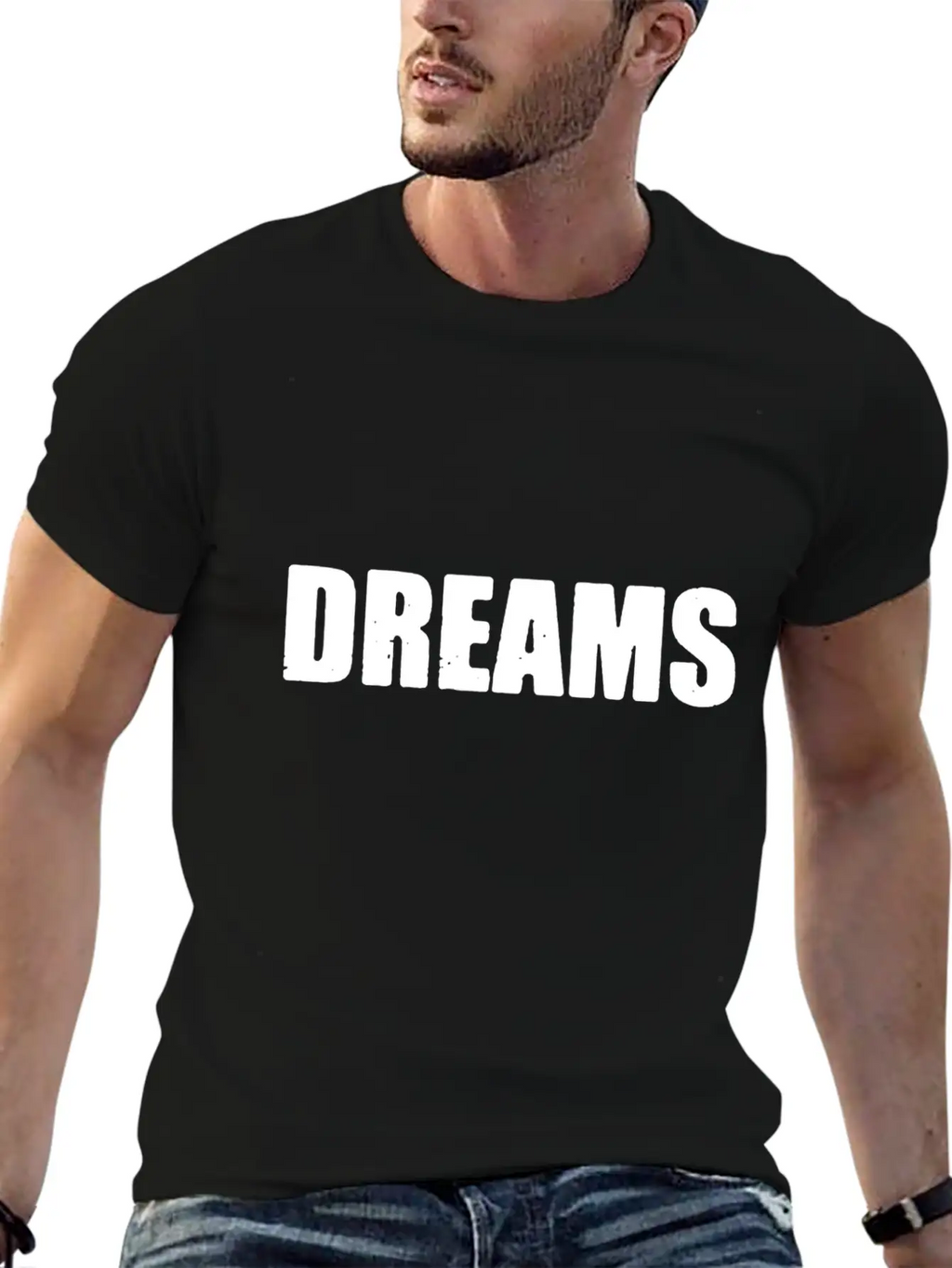 Dreams Letter Only Unisex Short Sleeve Soft Cotton T-Shirt – Casual Everyday Wear