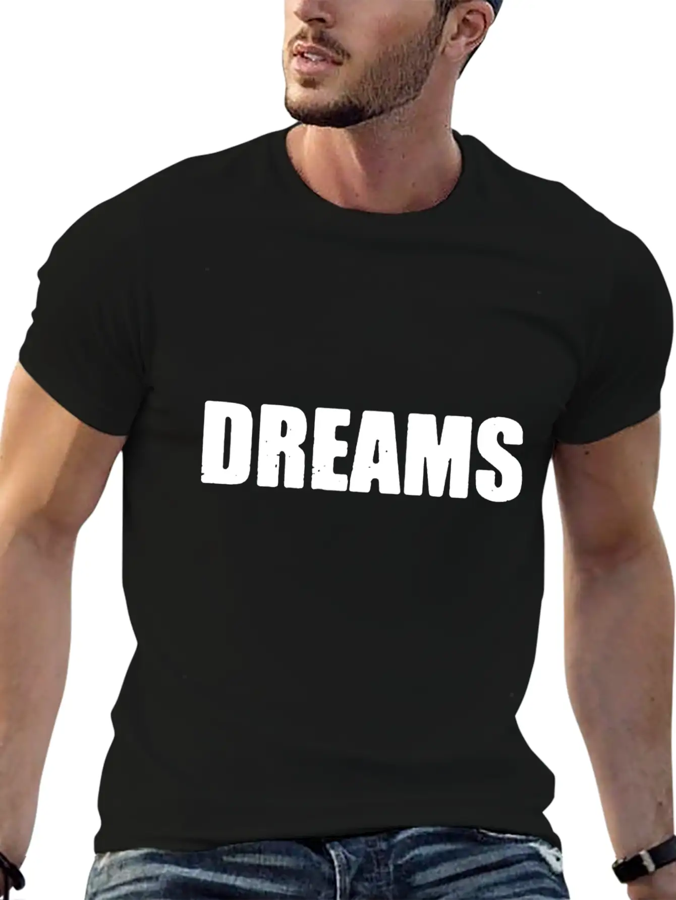 Dreams Letter Only Unisex Short Sleeve Soft Cotton T-Shirt – Casual Everyday Wear