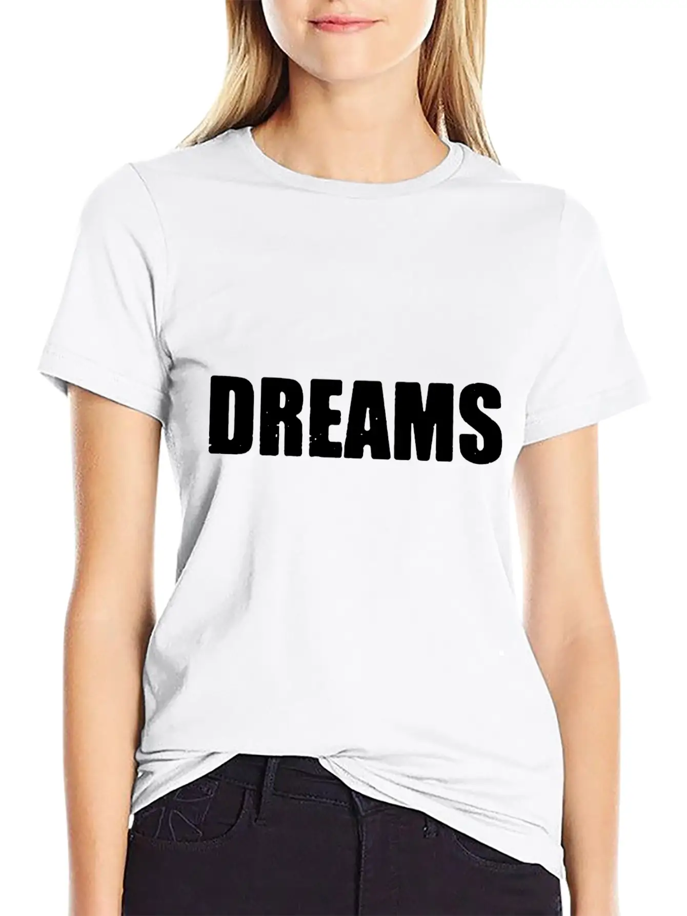 Dreams Letter Only Unisex Short Sleeve Soft Cotton T-Shirt – Casual Everyday Wear