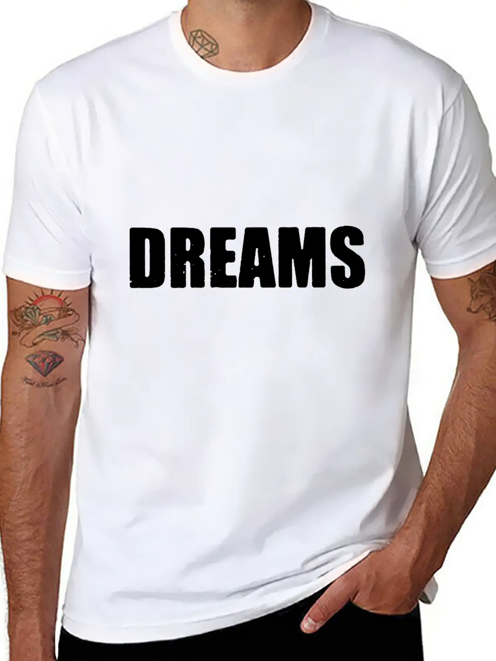 Dreams Letter Only Unisex Short Sleeve Soft Cotton T-Shirt – Casual Everyday Wear
