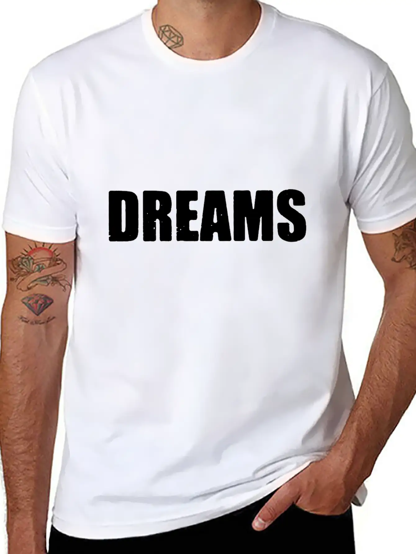 Dreams Letter Only Unisex Short Sleeve Soft Cotton T-Shirt – Casual Everyday Wear