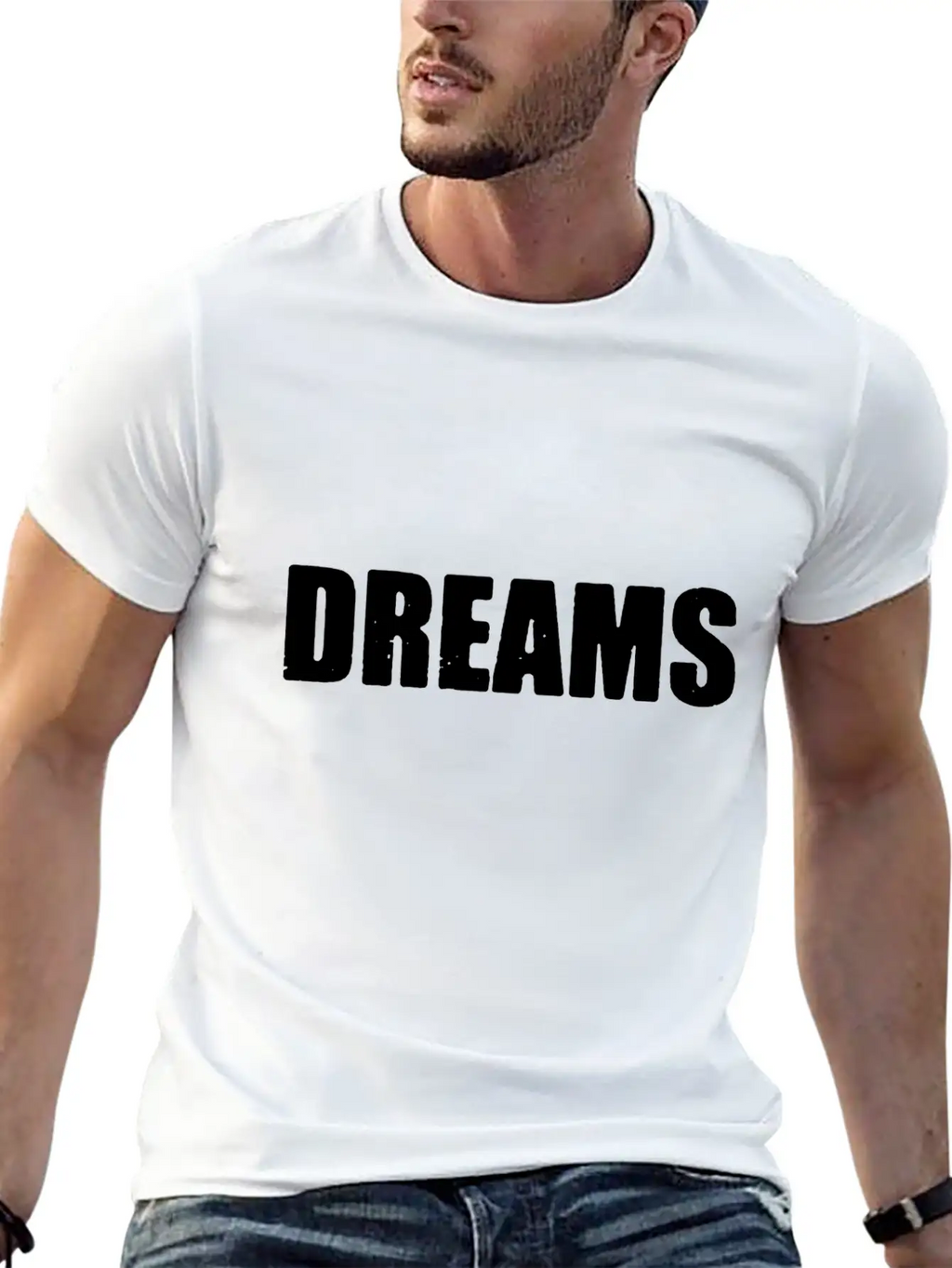 Dreams Letter Only Unisex Short Sleeve Soft Cotton T-Shirt – Casual Everyday Wear