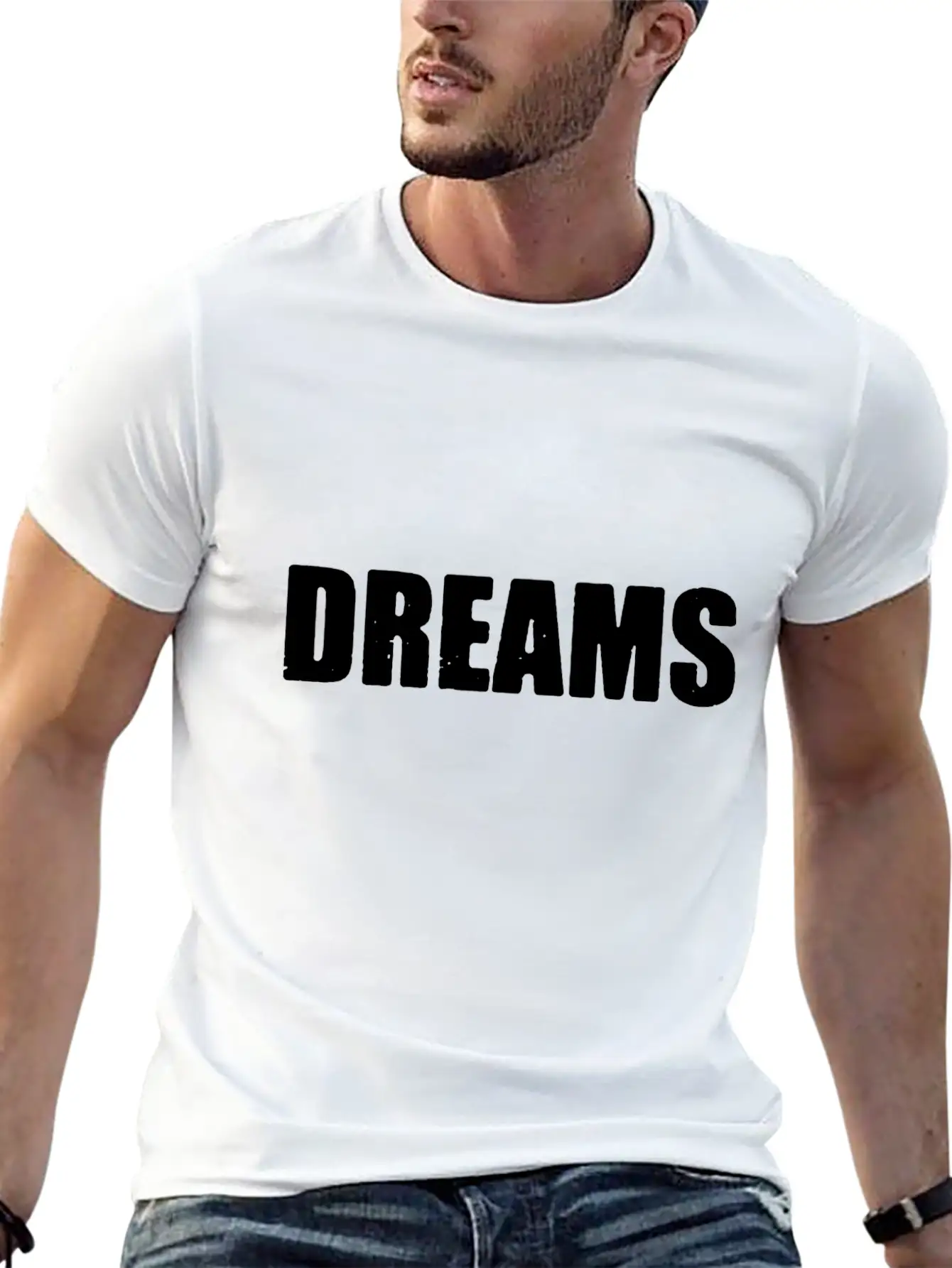 Dreams Letter Only Unisex Short Sleeve Soft Cotton T-Shirt – Casual Everyday Wear