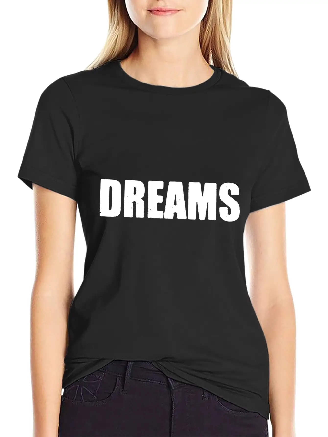 Dreams Letter Only Unisex Short Sleeve Soft Cotton T-Shirt – Casual Everyday Wear