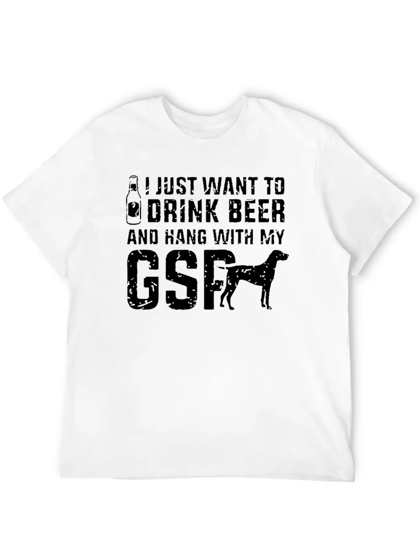 Drink Beer And Hand With My Great GSP Dog Breathable Soft Cotton T-Shirt – Timeless Casual Look