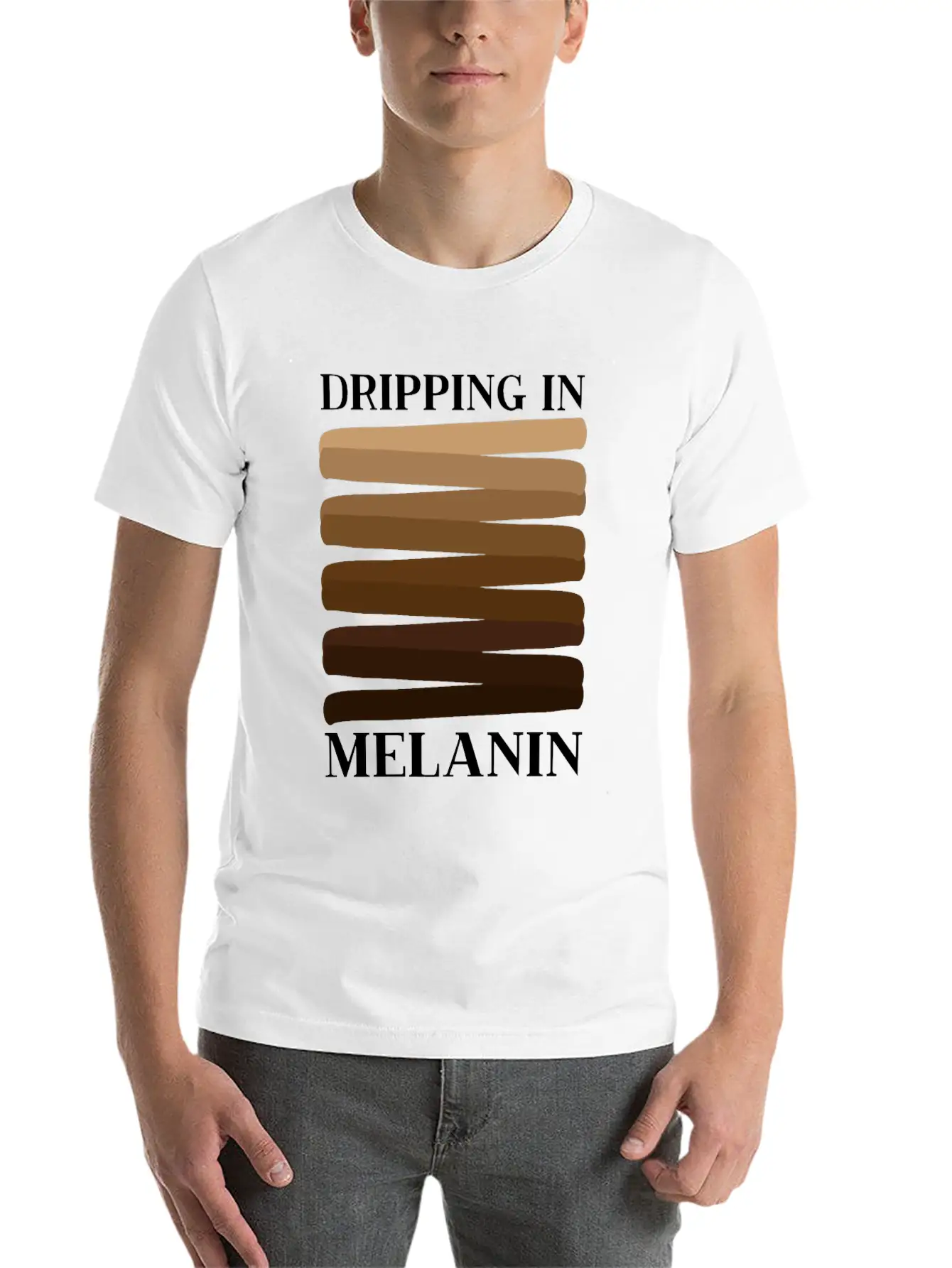 Dripping In Melanin African American Melanin Queen Unisex Short Sleeve Soft Cotton T-Shirt – Casual Everyday Wear