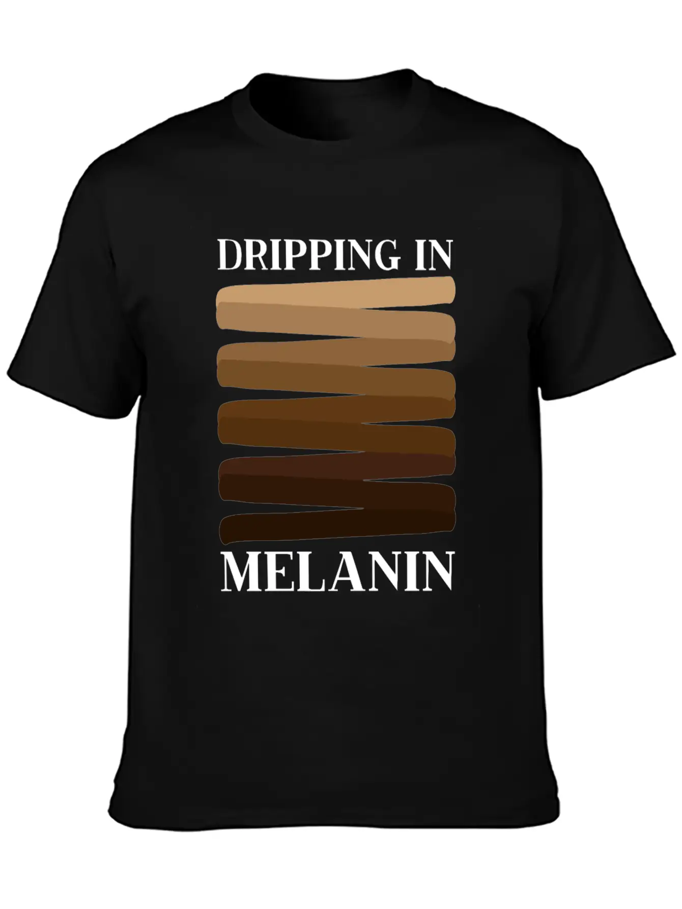Dripping In Melanin African American Melanin Queen Unisex Short Sleeve Soft Cotton T-Shirt – Casual Everyday Wear
