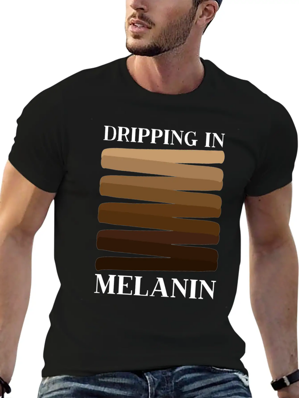 Dripping In Melanin African American Melanin Queen Unisex Short Sleeve Soft Cotton T-Shirt – Casual Everyday Wear