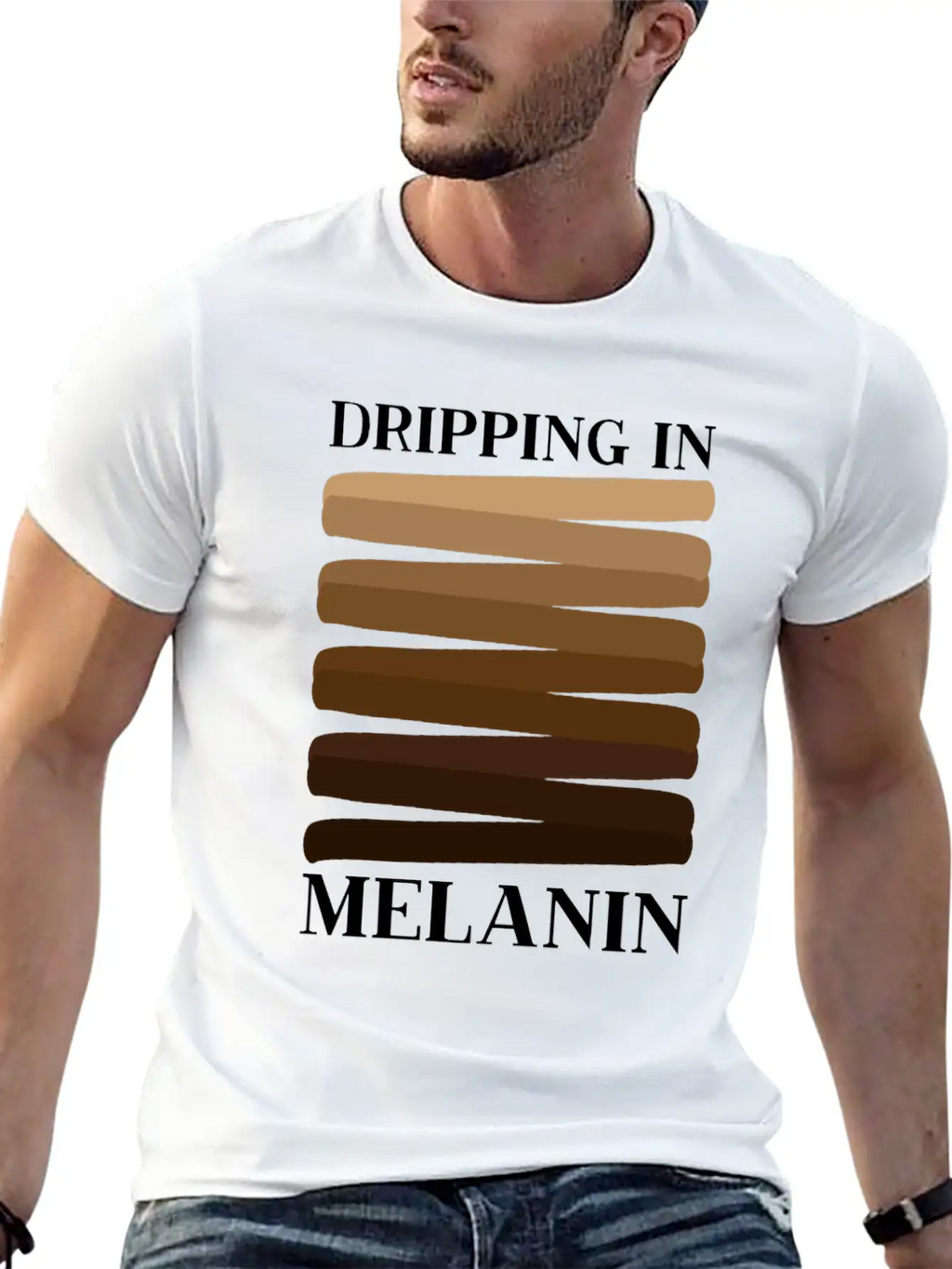 Dripping In Melanin African American Melanin Queen Unisex Short Sleeve Soft Cotton T-Shirt – Casual Everyday Wear