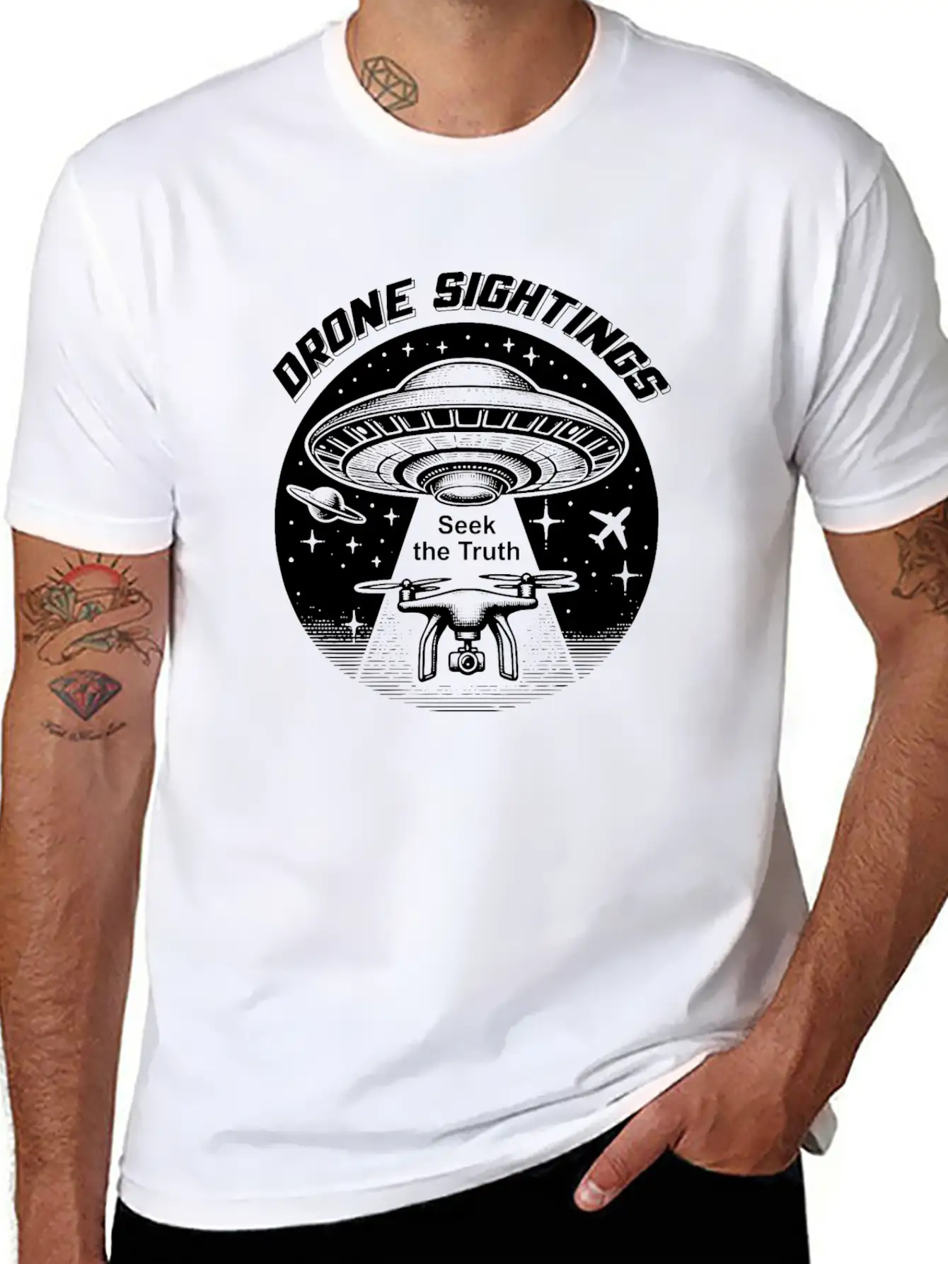 Drone Sightings Unisex Casual T-Shirt – Clean Design For Daily Comfort