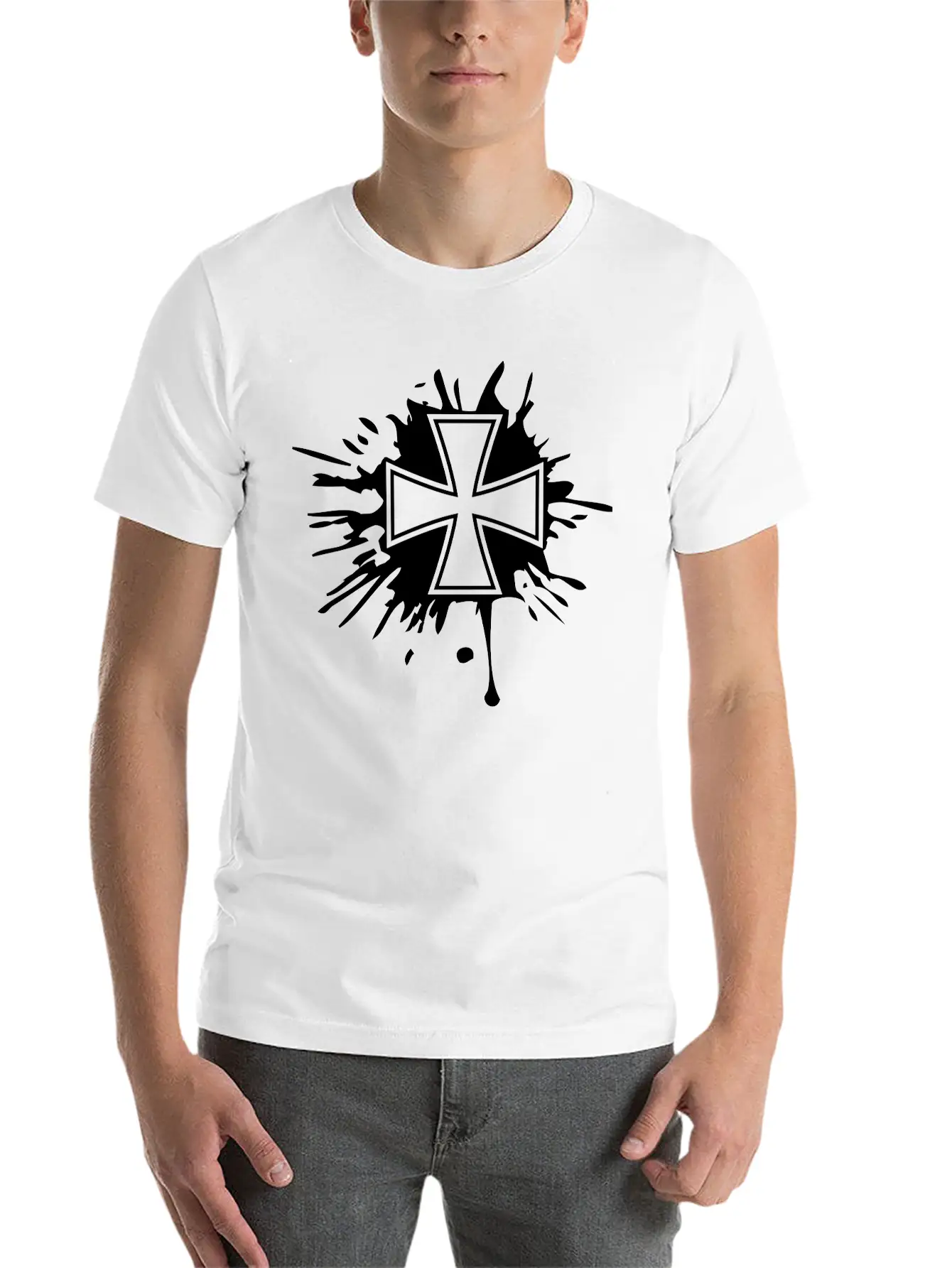 Drops Graffiti Brushstrokes Melting Germany Flag S Breathable Soft Cotton T-Shirt – Timeless Casual Look