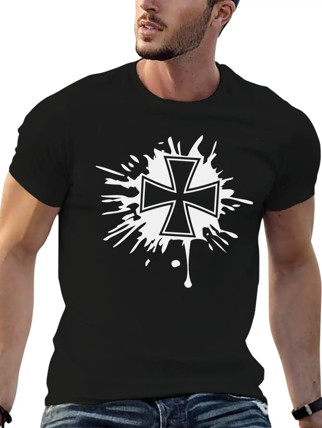 Drops Graffiti Brushstrokes Melting Germany Flag S Breathable Soft Cotton T-Shirt – Timeless Casual Look