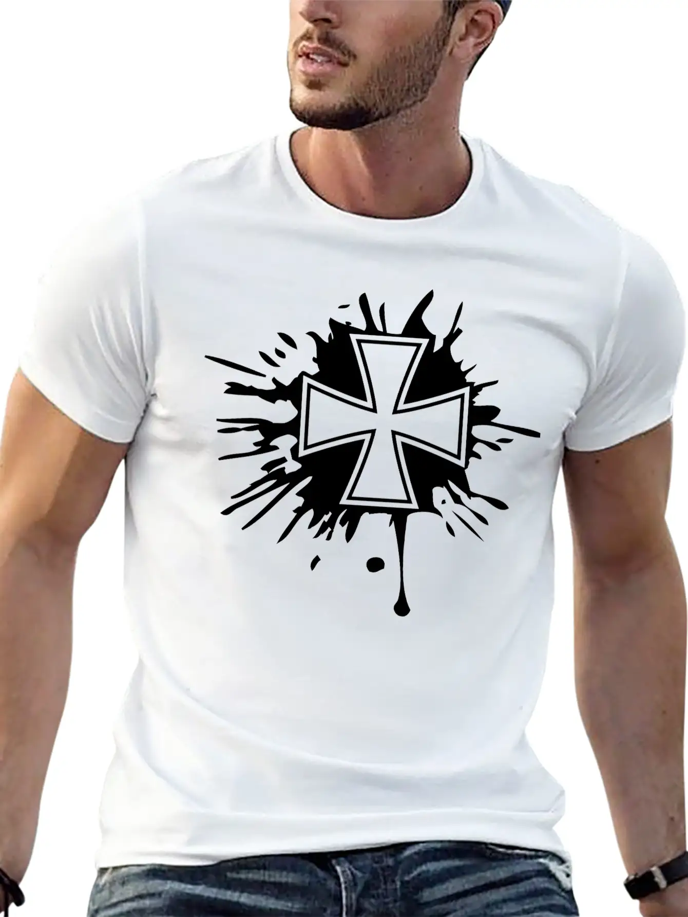 Drops Graffiti Brushstrokes Melting Germany Flag S Breathable Soft Cotton T-Shirt – Timeless Casual Look