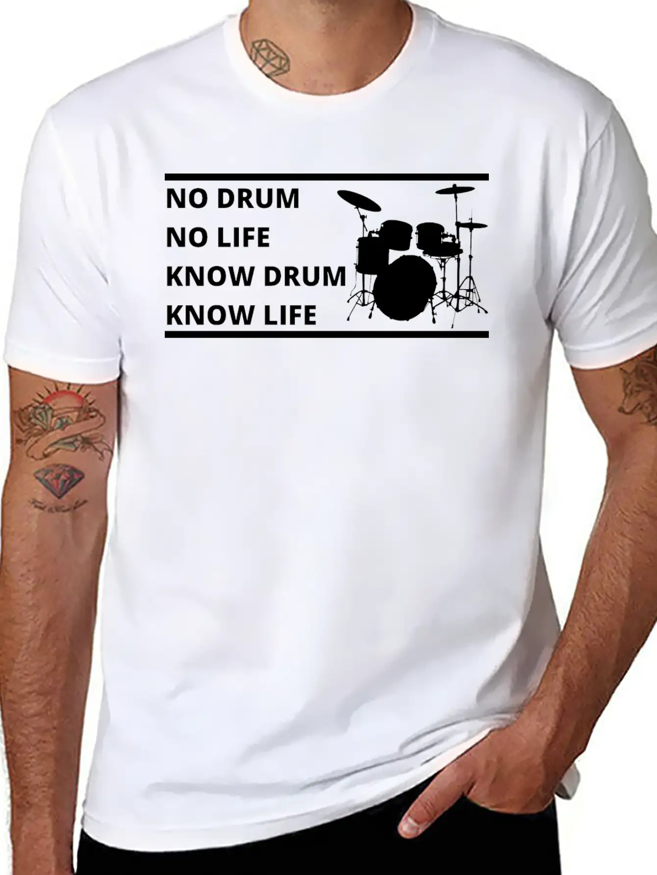 Drum, Drummer, Gift For Drummer Stylish Everyday T-Shirt – Unisex Basic Cotton Tee