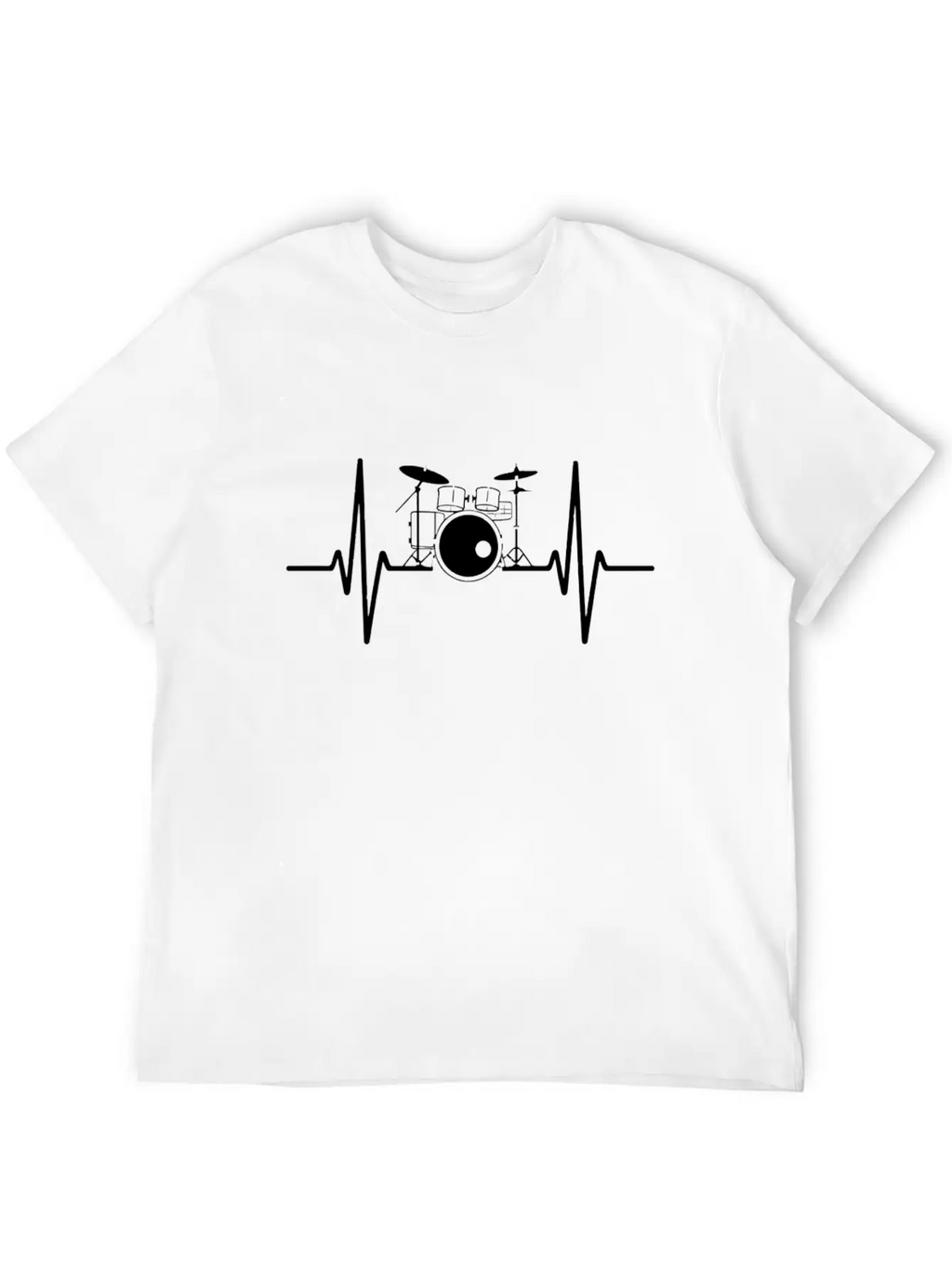Drum Kit Heartbeat Rhythm Music Lover Unisex Casual T-Shirt – Clean Design For Daily Comfort