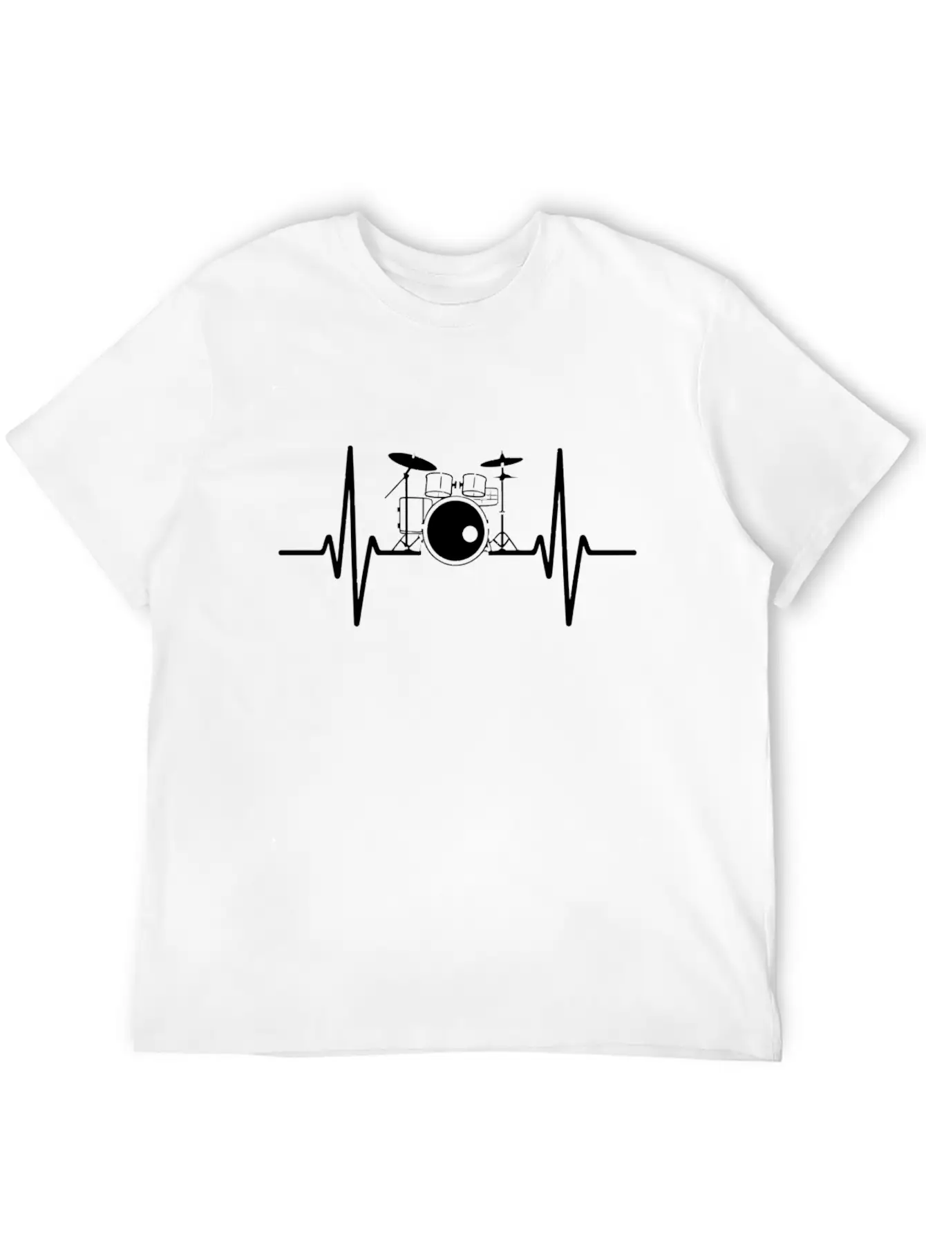 Drum Kit Heartbeat Rhythm Music Lover Unisex Casual T-Shirt – Clean Design For Daily Comfort