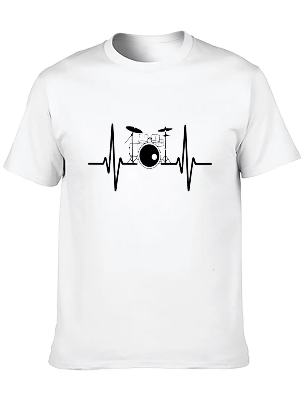 Drum Kit Heartbeat Rhythm Music Lover Unisex Casual T-Shirt – Clean Design For Daily Comfort