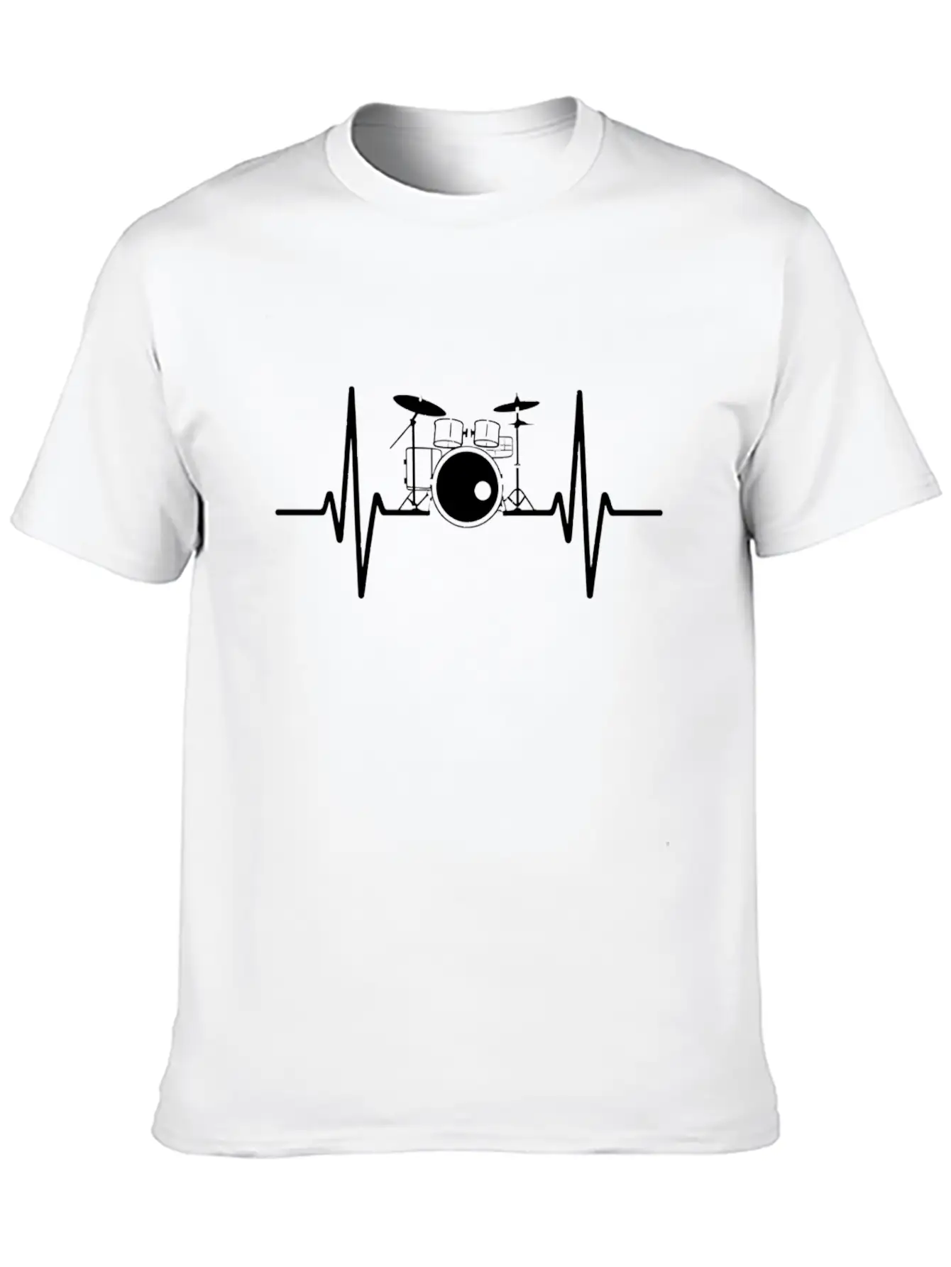 Drum Kit Heartbeat Rhythm Music Lover Unisex Casual T-Shirt – Clean Design For Daily Comfort