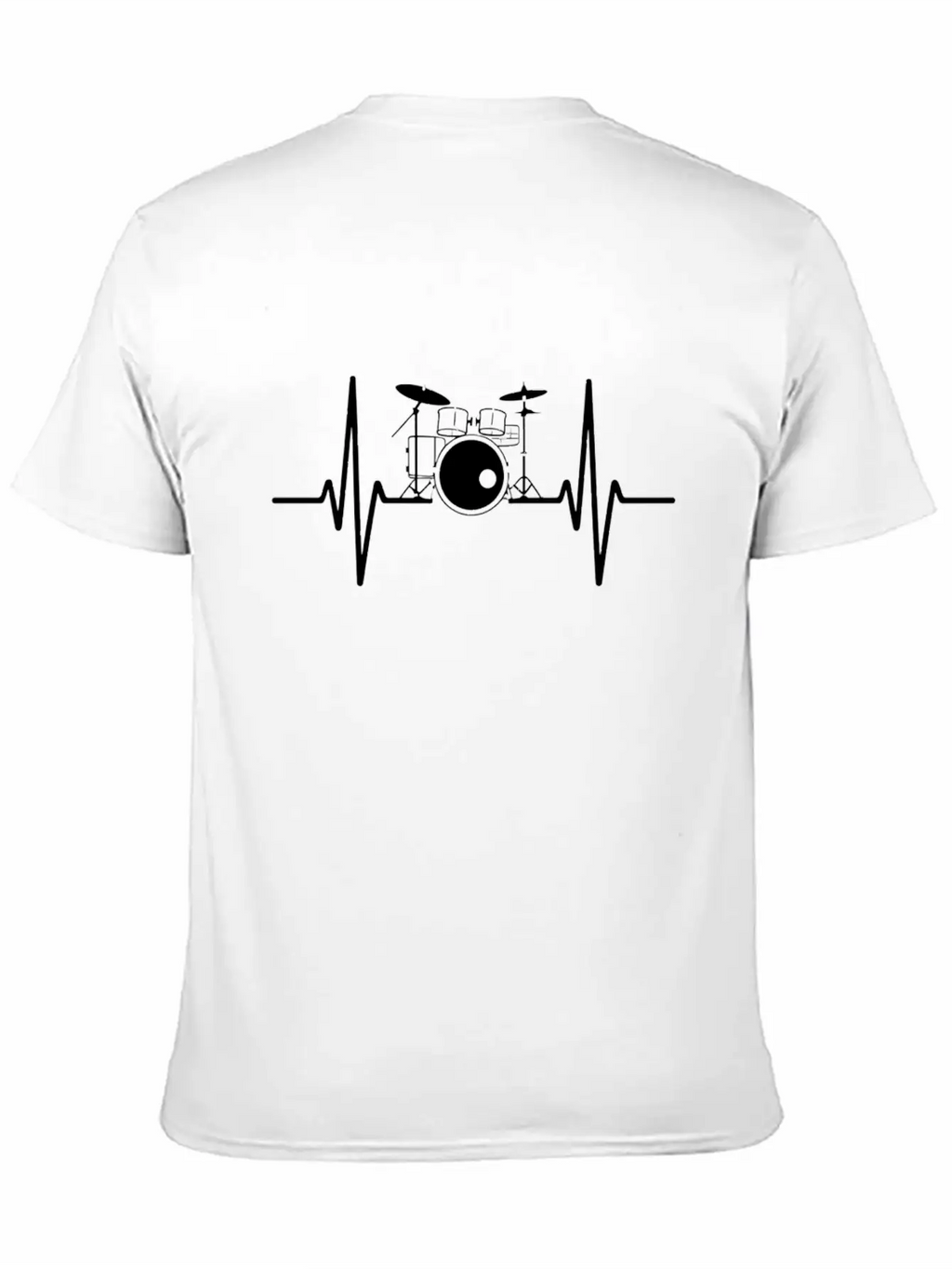 Drum Kit Heartbeat Rhythm Music Lover Unisex Casual T-Shirt – Clean Design For Daily Comfort