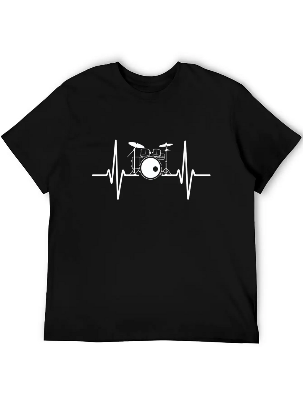 Drum Kit Heartbeat Rhythm Music Lover Unisex Casual T-Shirt – Clean Design For Daily Comfort