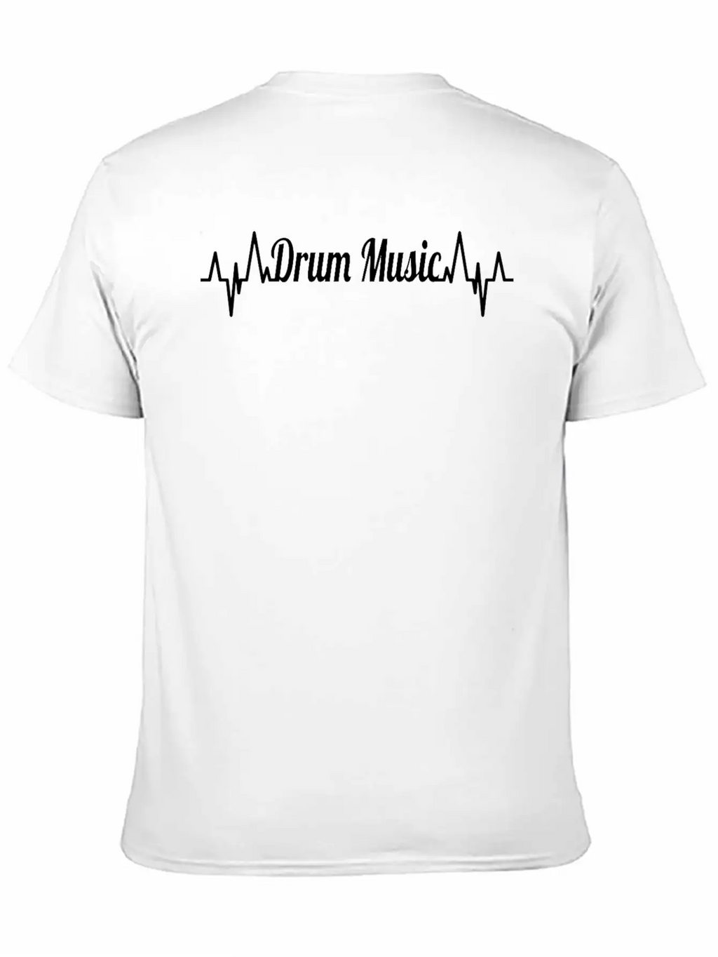 Drum Music ECG Heartline Unisex Short Sleeve Soft Cotton T-Shirt – Casual Everyday Wear