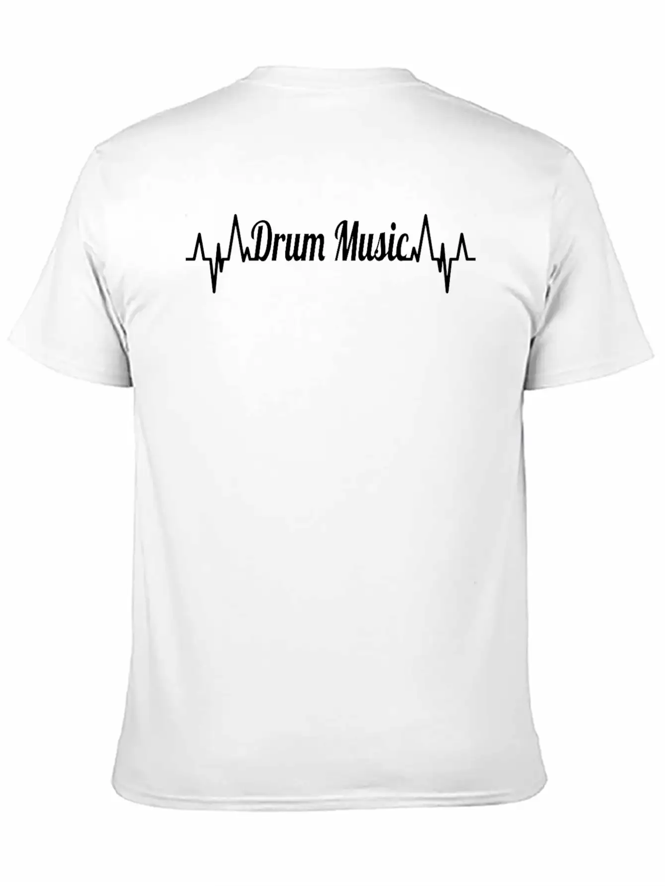 Drum Music ECG Heartline Unisex Short Sleeve Soft Cotton T-Shirt – Casual Everyday Wear