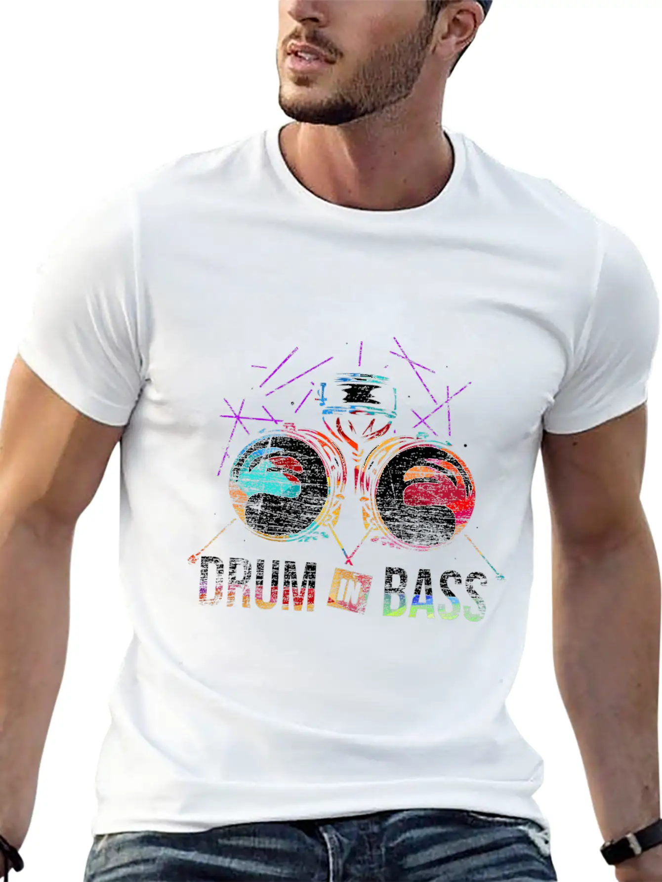 Drum N Bass Gift Casual Graphic T-Shirt – Simple And Comfortable Daily Wear