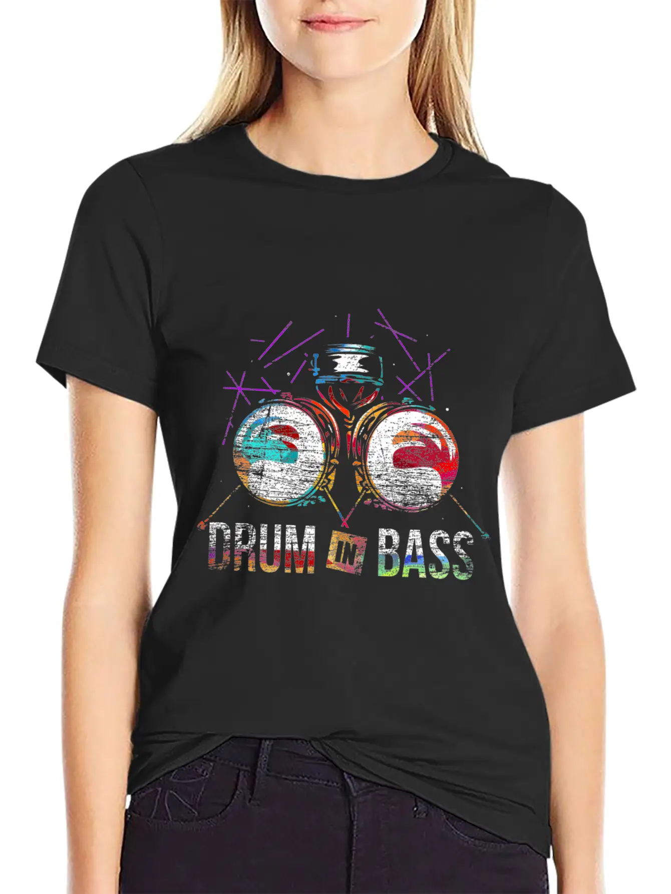 Drum N Bass Gift Casual Graphic T-Shirt – Simple And Comfortable Daily Wear