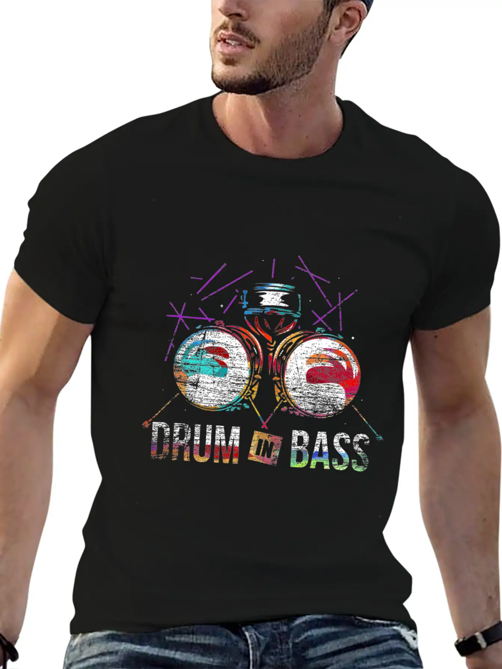 Drum N Bass Gift Casual Graphic T-Shirt – Simple And Comfortable Daily Wear