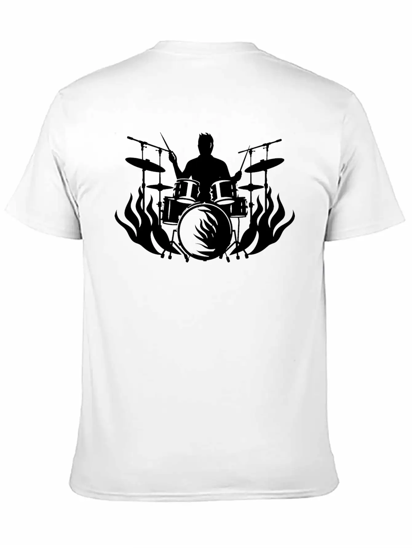 Drum Player Drawing Stylish Everyday T-Shirt – Unisex Basic Cotton Tee
