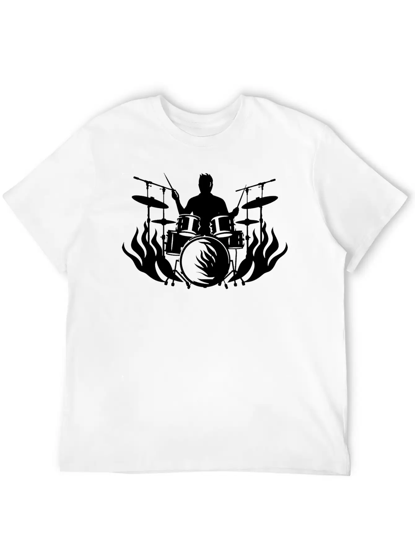 Drum Player Drawing Stylish Everyday T-Shirt – Unisex Basic Cotton Tee