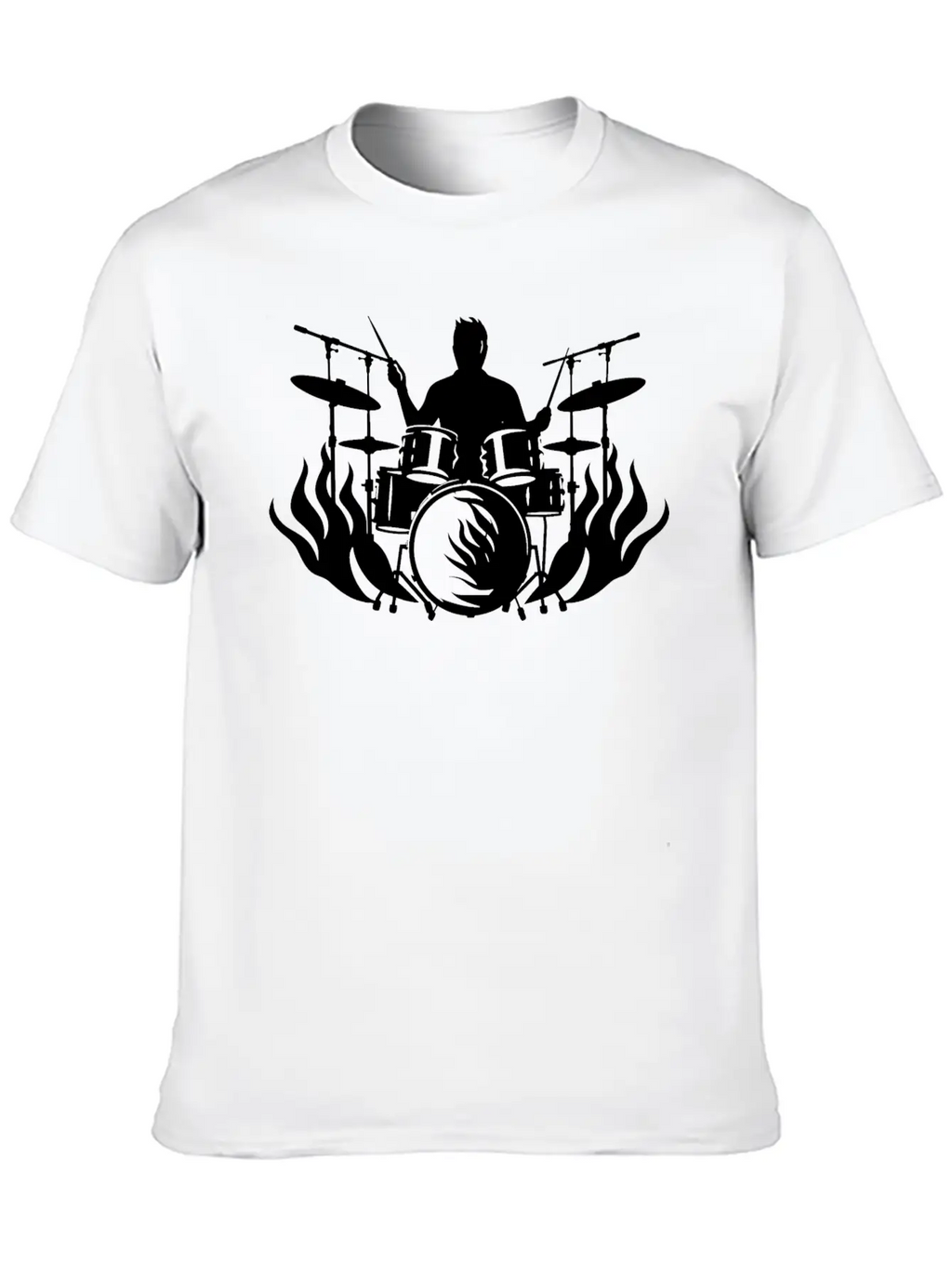 Drum Player Drawing Stylish Everyday T-Shirt – Unisex Basic Cotton Tee