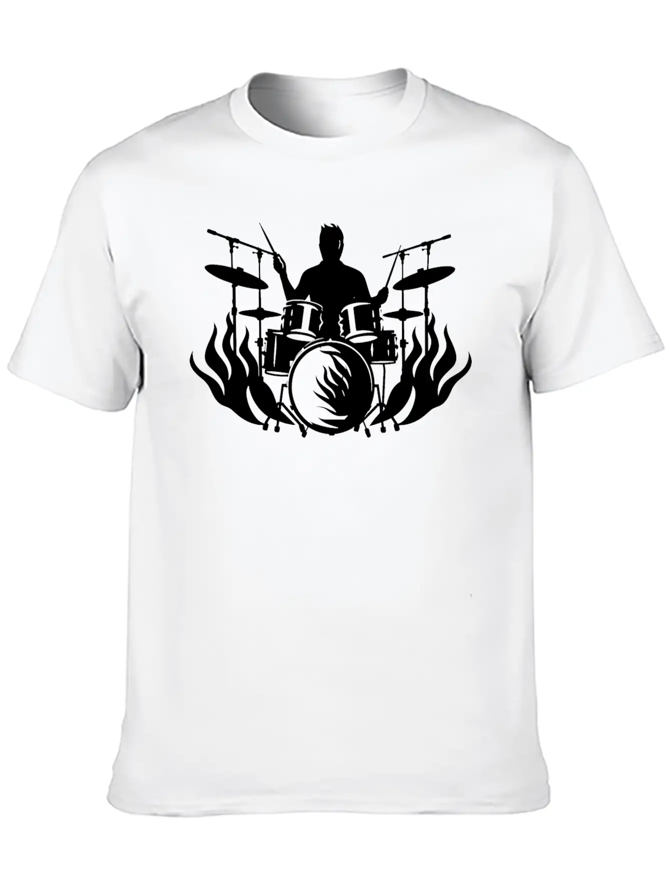 Drum Player Drawing Stylish Everyday T-Shirt – Unisex Basic Cotton Tee