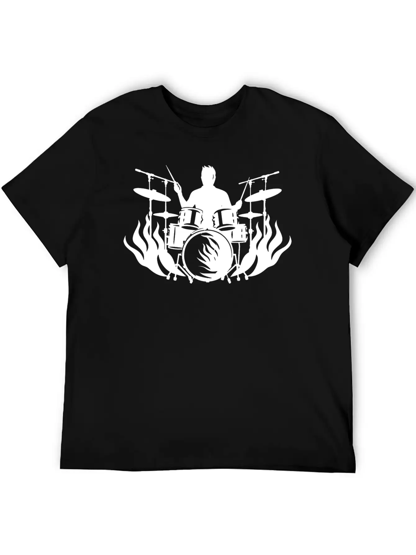 Drum Player Drawing Stylish Everyday T-Shirt – Unisex Basic Cotton Tee