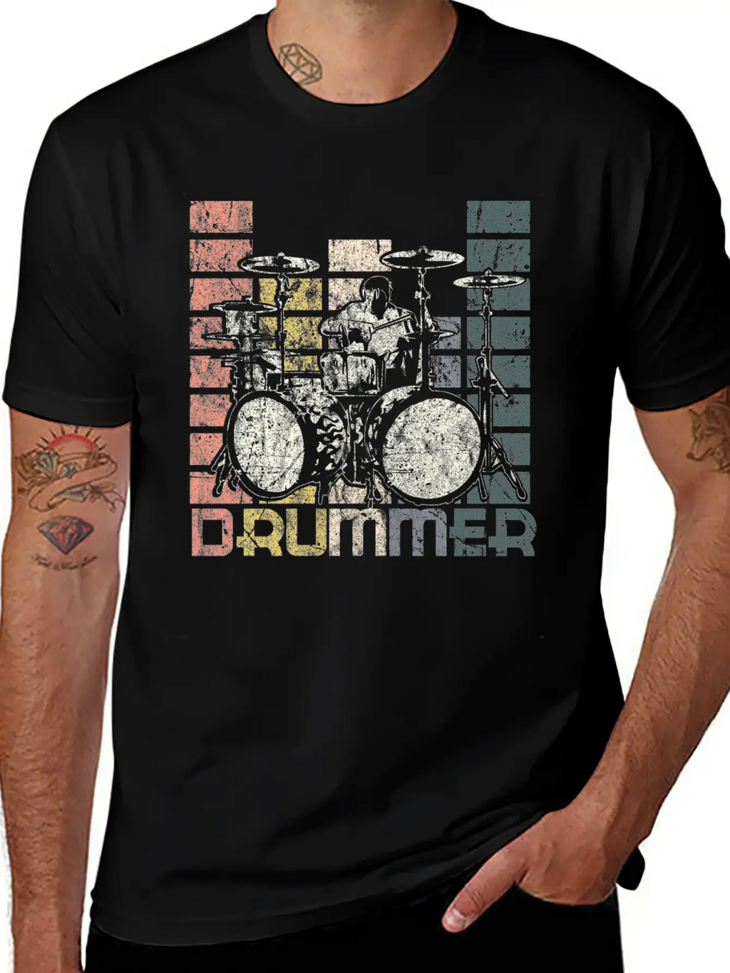 Drum Retro Unisex Casual T-Shirt – Clean Design For Daily Comfort