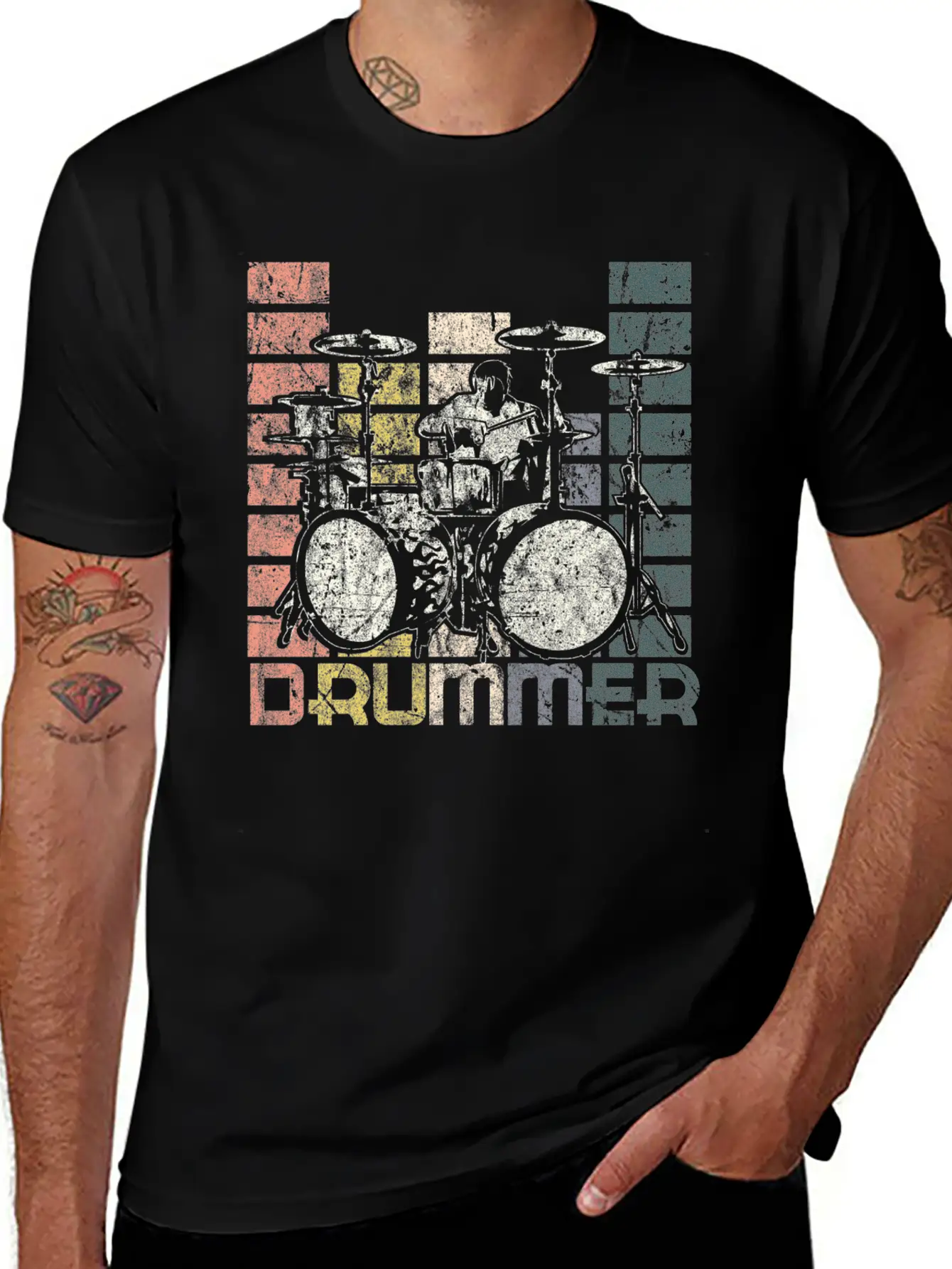 Drum Retro Unisex Casual T-Shirt – Clean Design For Daily Comfort