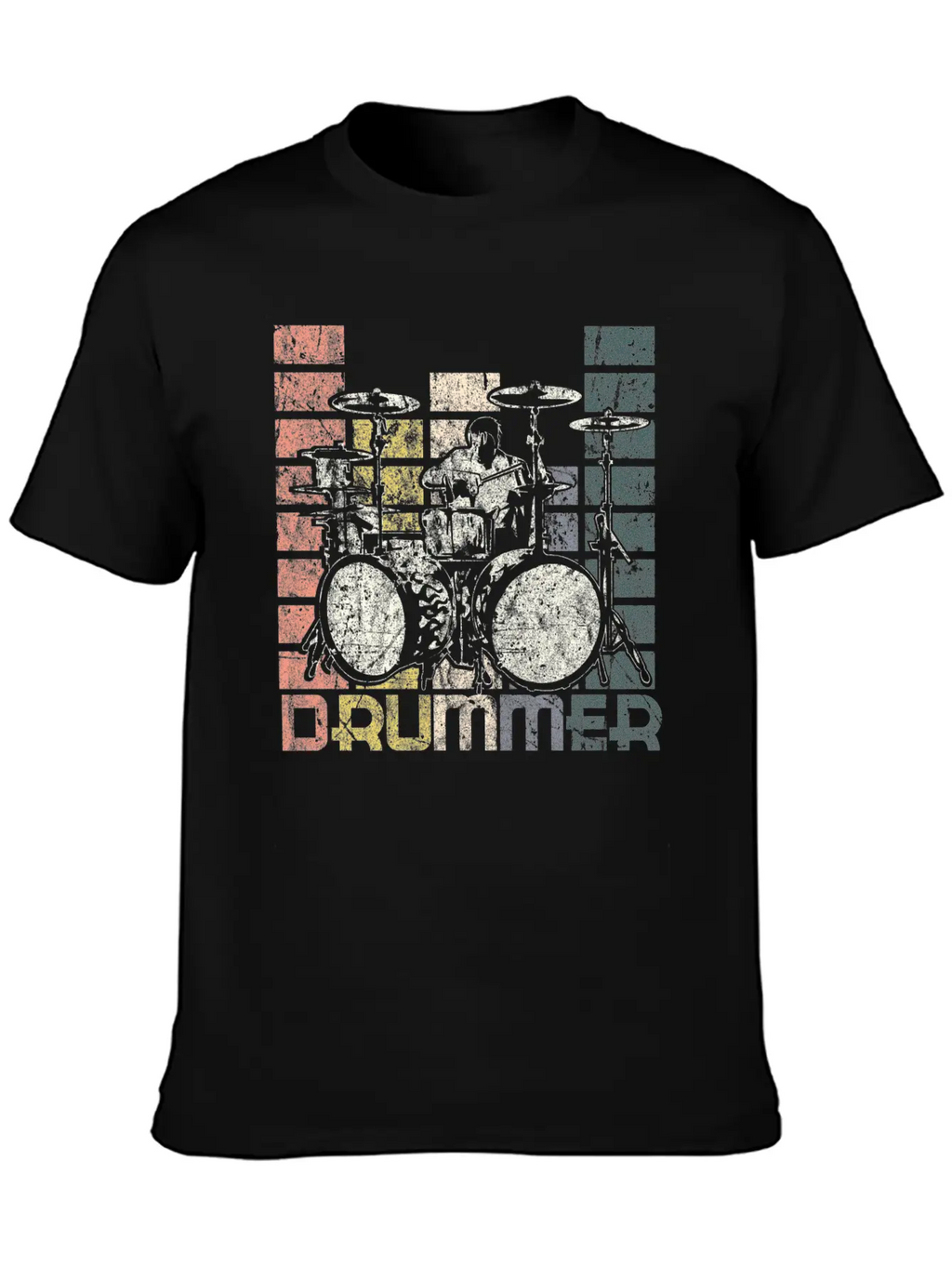 Drum Retro Unisex Casual T-Shirt – Clean Design For Daily Comfort