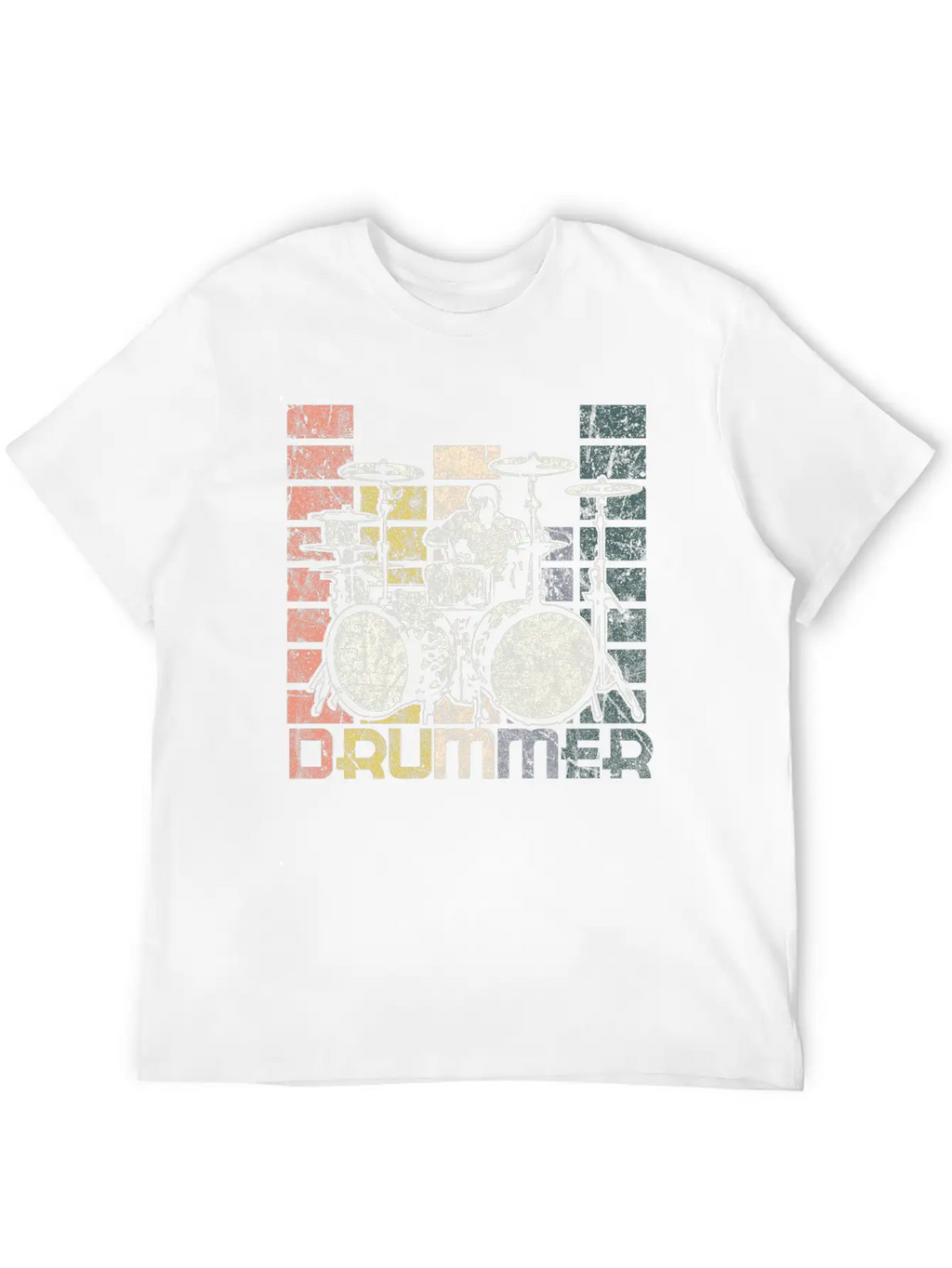 Drum Retro Unisex Casual T-Shirt – Clean Design For Daily Comfort