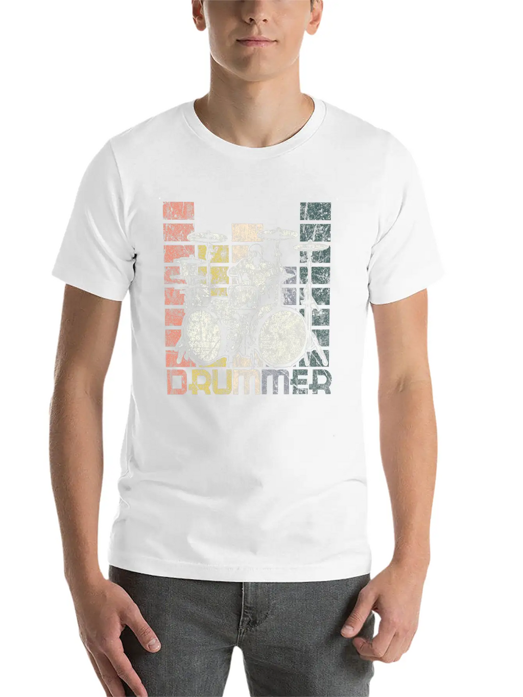 Drum Retro Unisex Casual T-Shirt – Clean Design For Daily Comfort