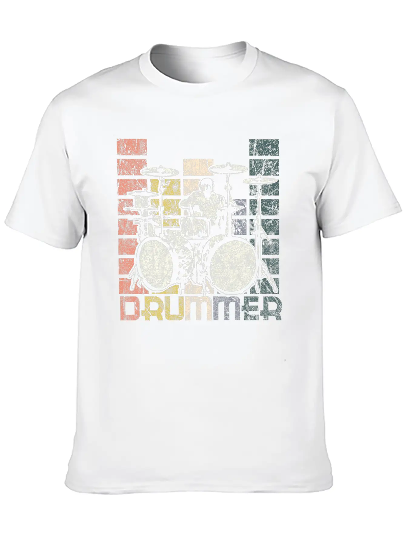 Drum Retro Unisex Casual T-Shirt – Clean Design For Daily Comfort
