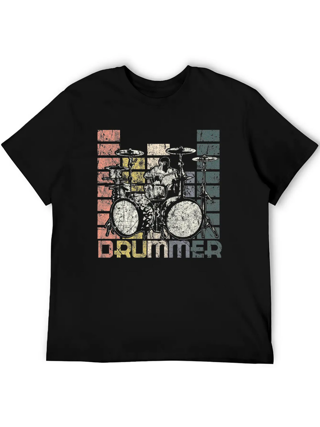 Drum Retro Unisex Casual T-Shirt – Clean Design For Daily Comfort
