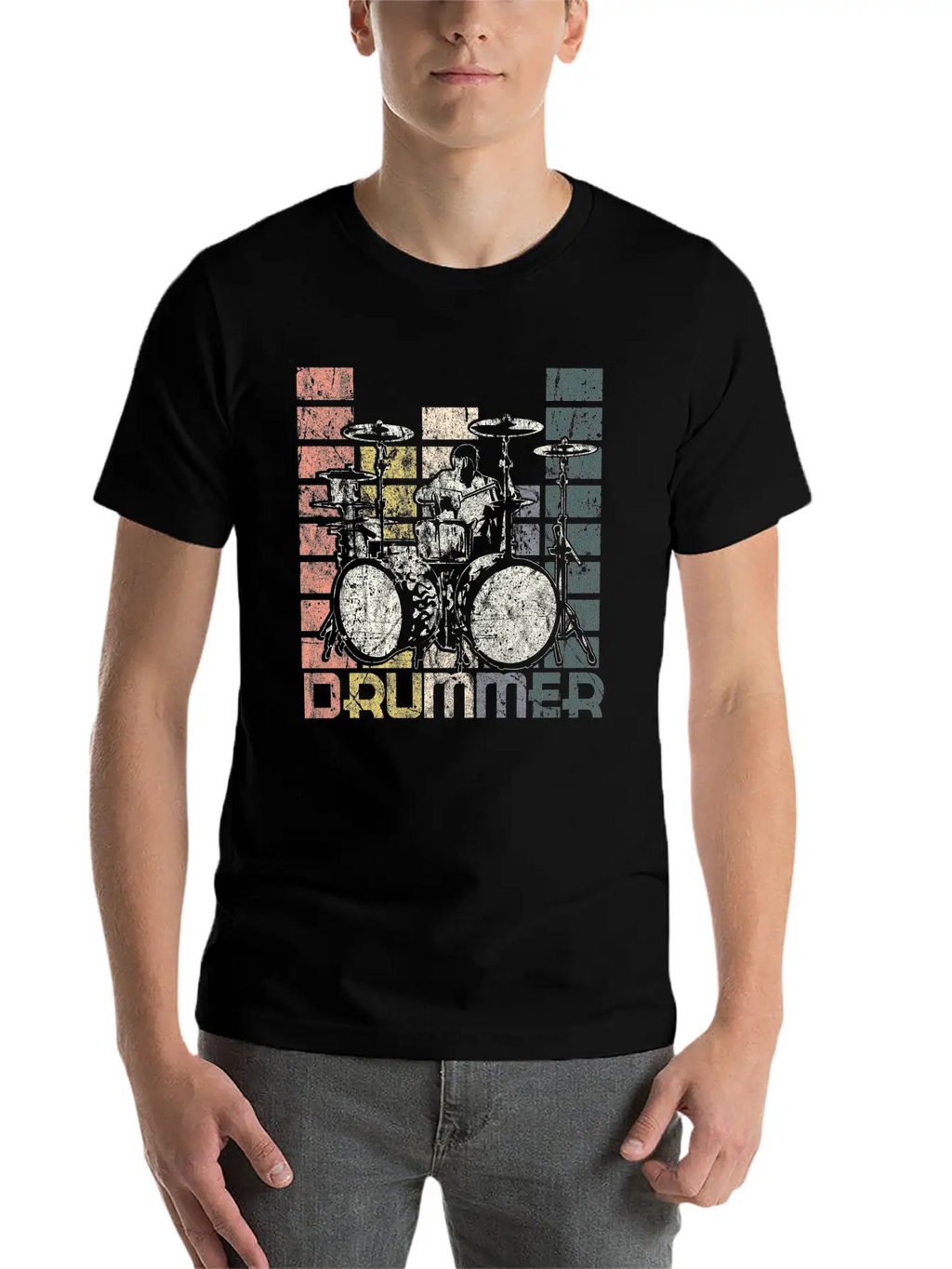 Drum Retro Unisex Casual T-Shirt – Clean Design For Daily Comfort
