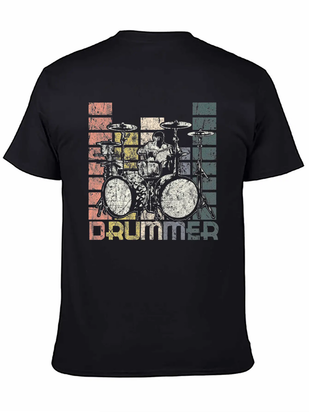 Drum Retro Unisex Casual T-Shirt – Clean Design For Daily Comfort