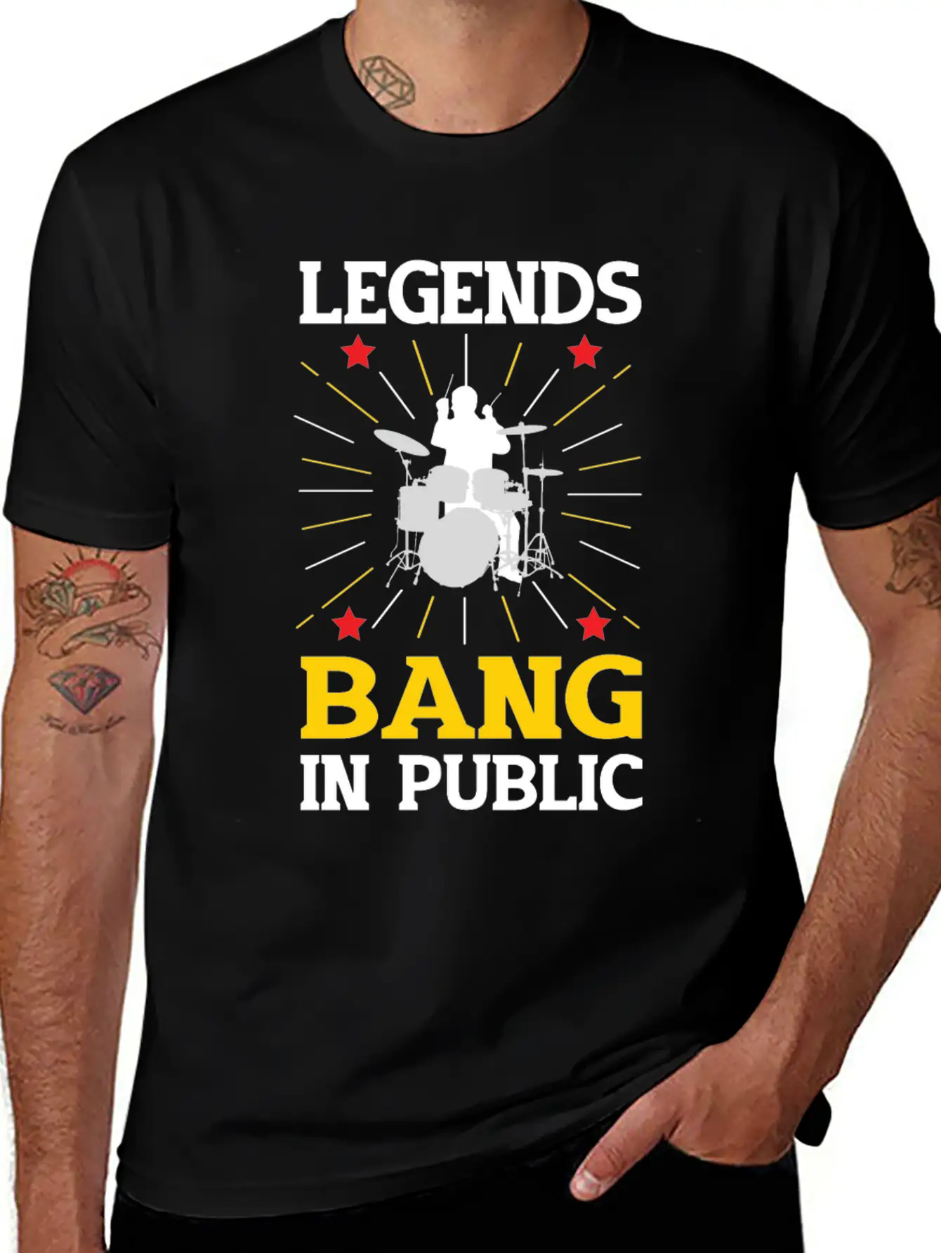 Drummer Drumming Drums Drumset Gift Drum Drumset Casual Graphic T-Shirt – Simple And Comfortable Daily Wear